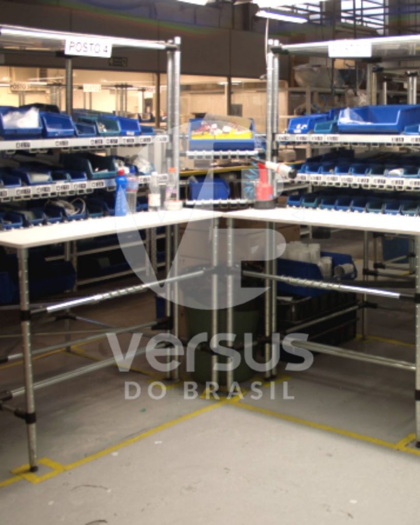 Prateleiras aramadas e soluções de armazenamento.